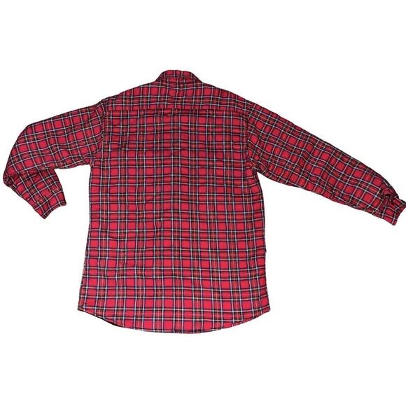 WOOLRICH Men's Insulated Flannel Shirt Size Medium Lined Red‎ Plaid Pockets EUC - Picture 3 of 5